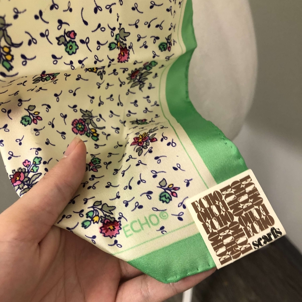 Deadstock NWT Vtg 60s 70s Floral Echo Scarf - Picture 4 of 5